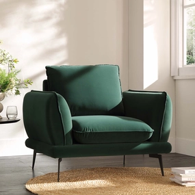 Obriel Forest Green Velvet Armchair