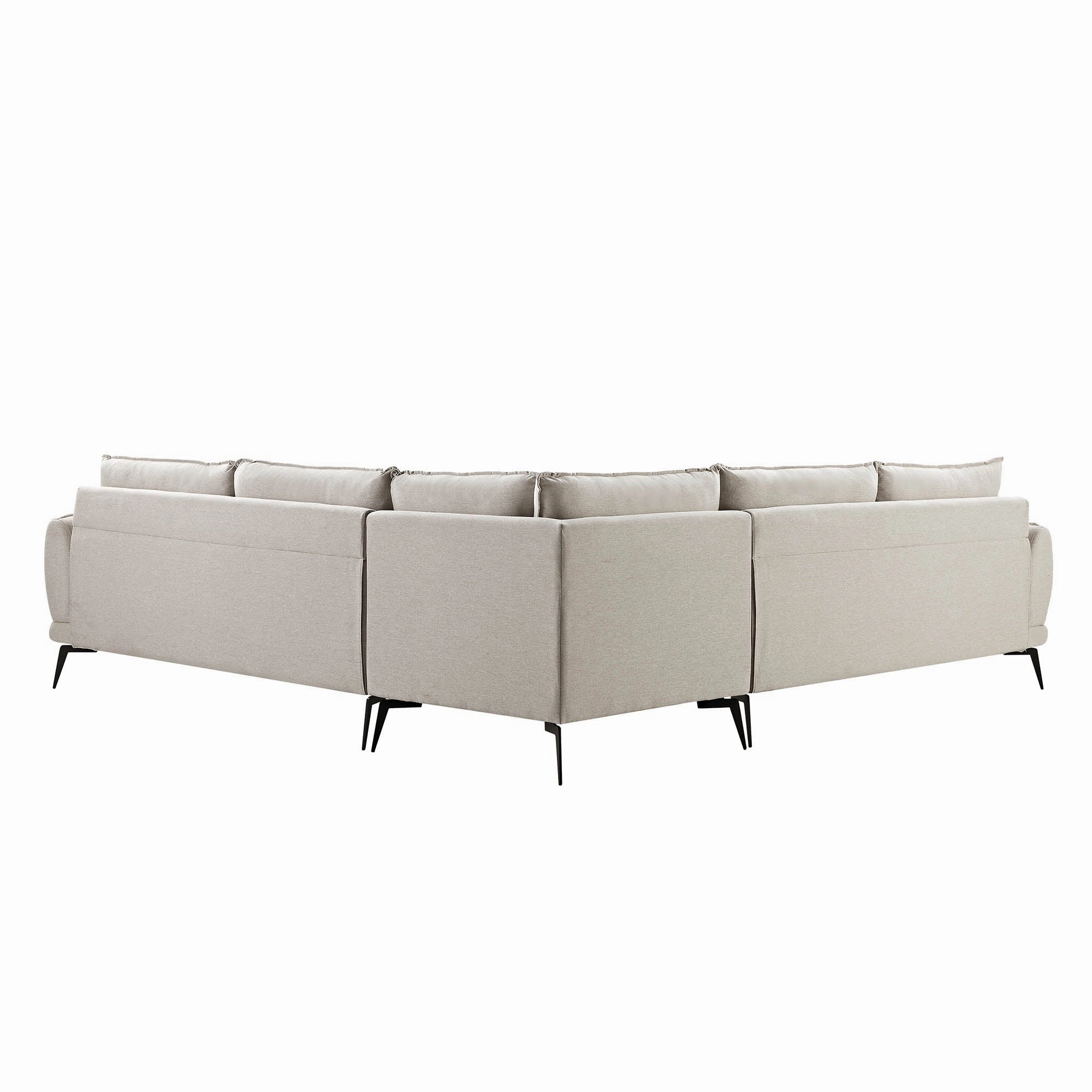 Obriel Oatmeal Fabric Grande Corner Sofa