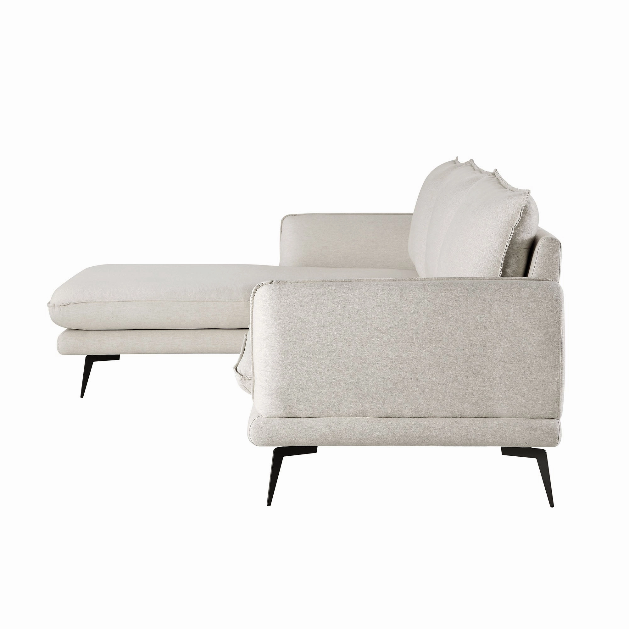 Obriel Oatmeal Fabric Sofa, Grande Chaise Sofa Left Hand Facing