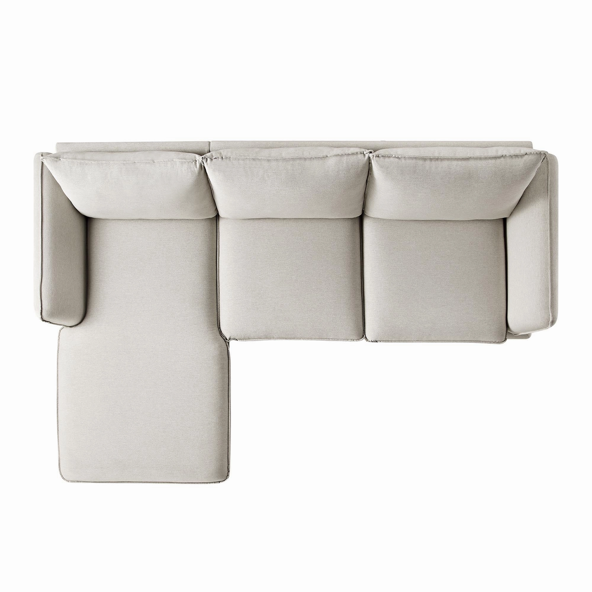 Obriel Oatmeal Fabric Sofa, Grande Chaise Sofa Left Hand Facing