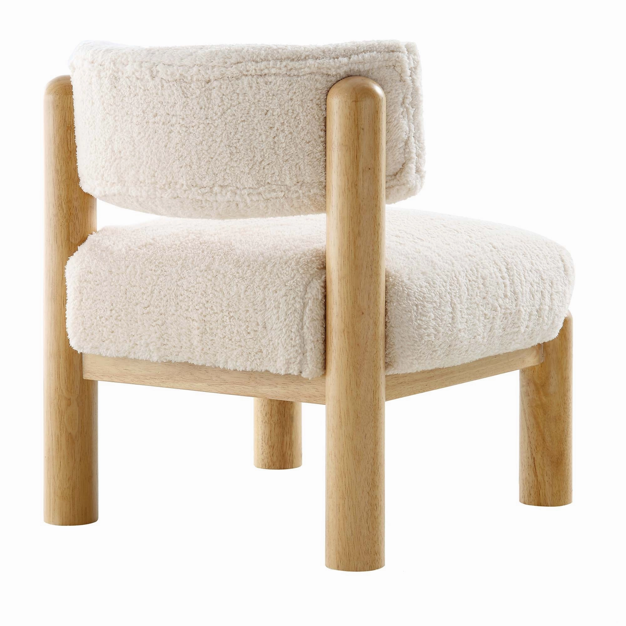 Okja Ecru Sherpa Faux Shearling Accent Chair