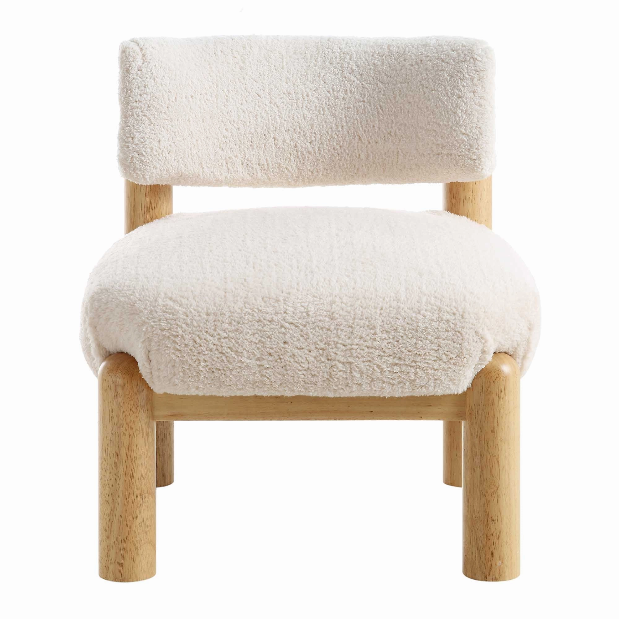Okja Ecru Sherpa Faux Shearling Accent Chair