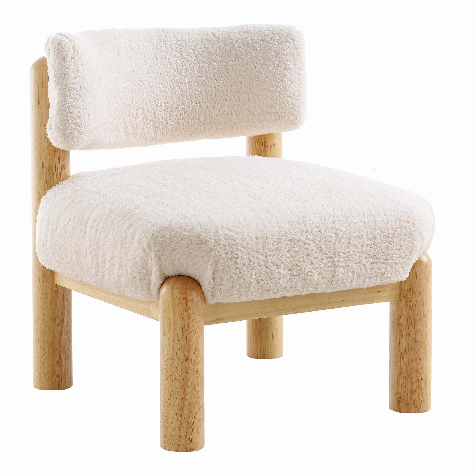 Okja Ecru Sherpa Faux Shearling Accent Chair