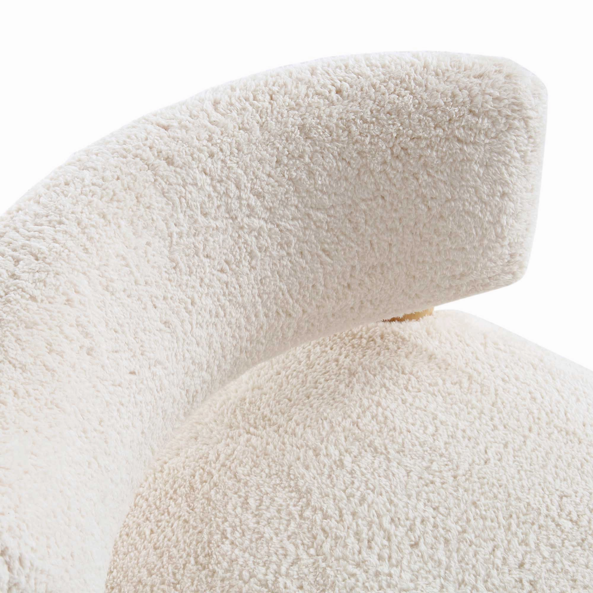 Okja Ecru Sherpa Faux Shearling Accent Chair