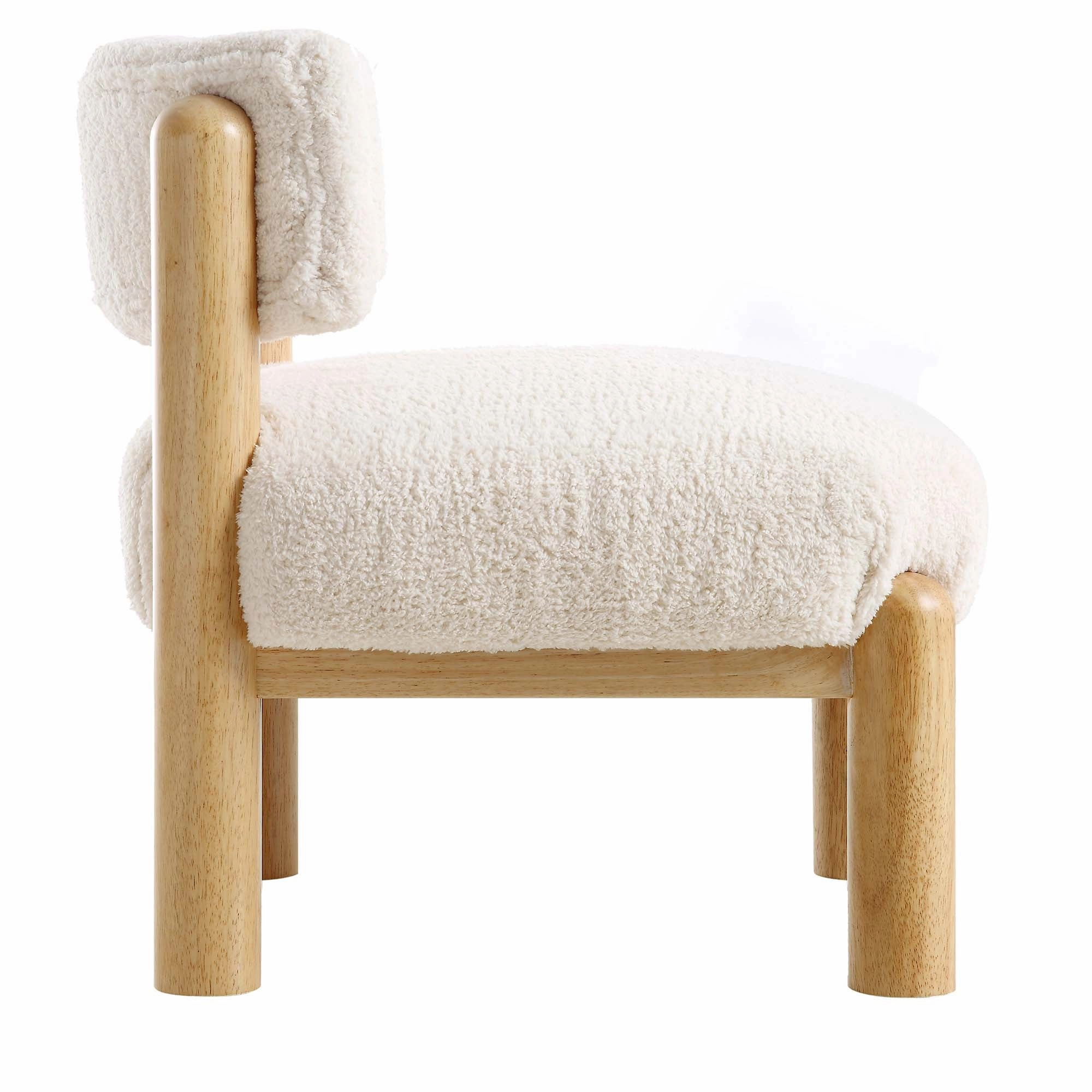 Okja Ecru Sherpa Faux Shearling Accent Chair