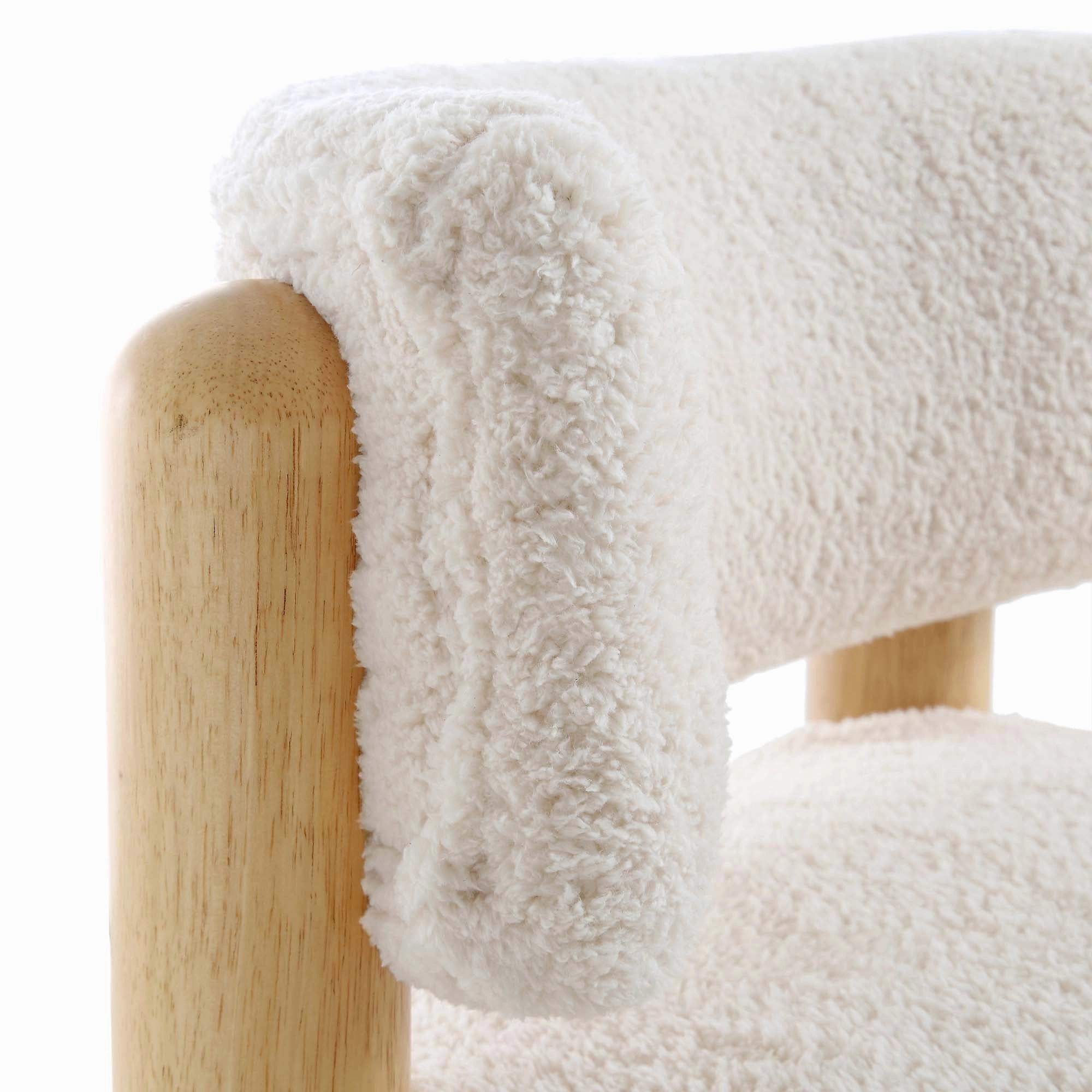 Okja Ecru Sherpa Faux Shearling Accent Chair