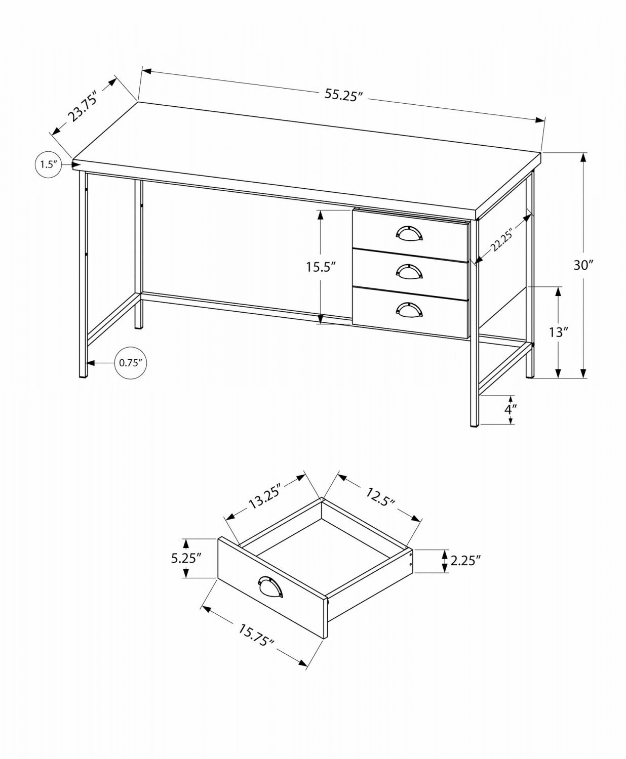 Omber Desk - Brown