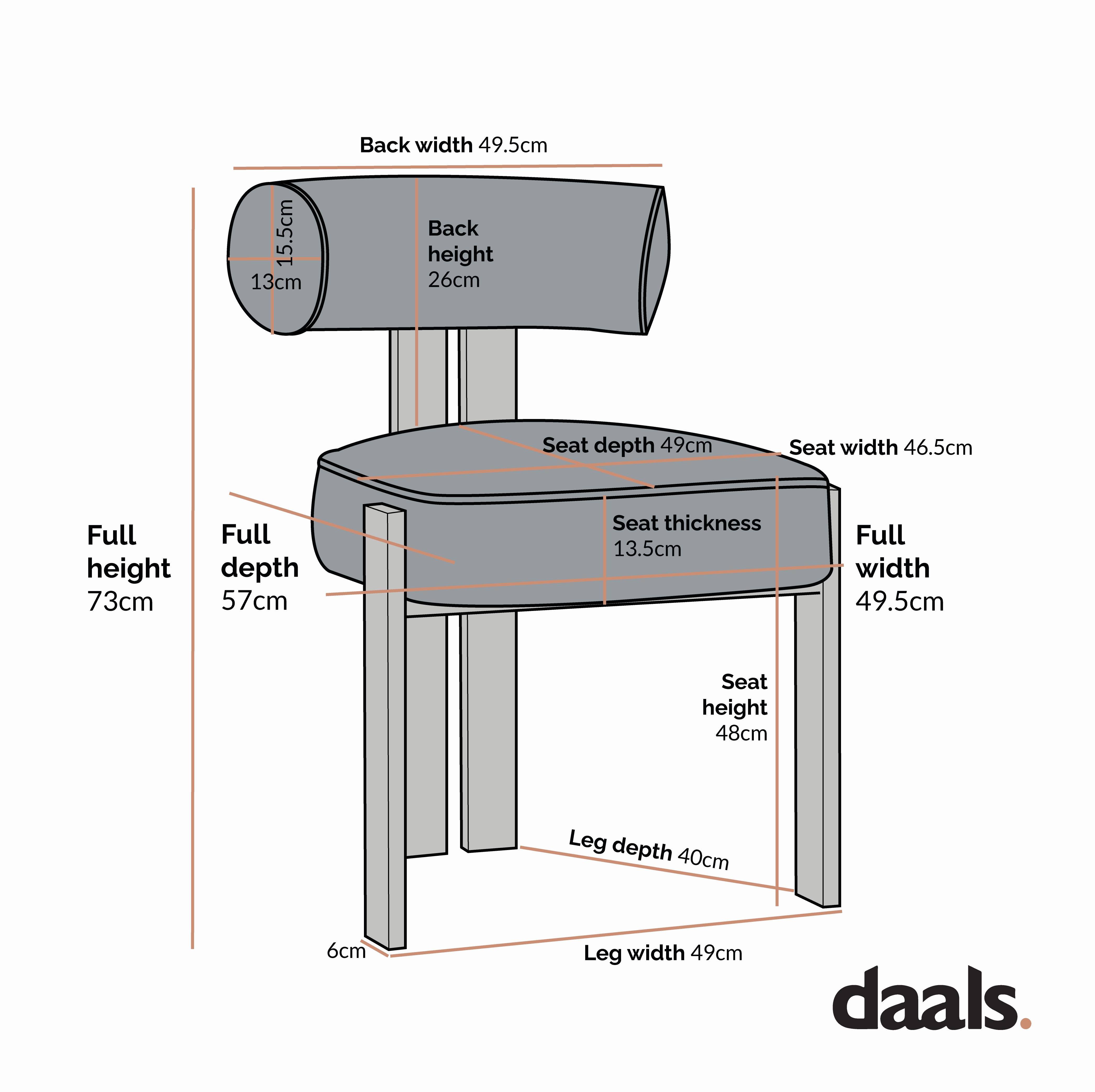 Ophelia Rust Velvet Dining Chair
