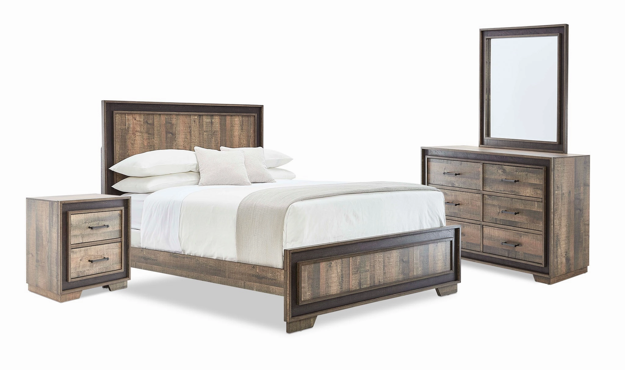 Orlando 6-Piece Queen Bedroom Package - Weathered Brown