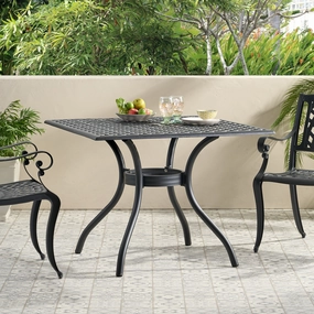 Oudoor Patio Black Cast Aluminum Square Table - NH115692 outdoor lounge chair, patio sofa