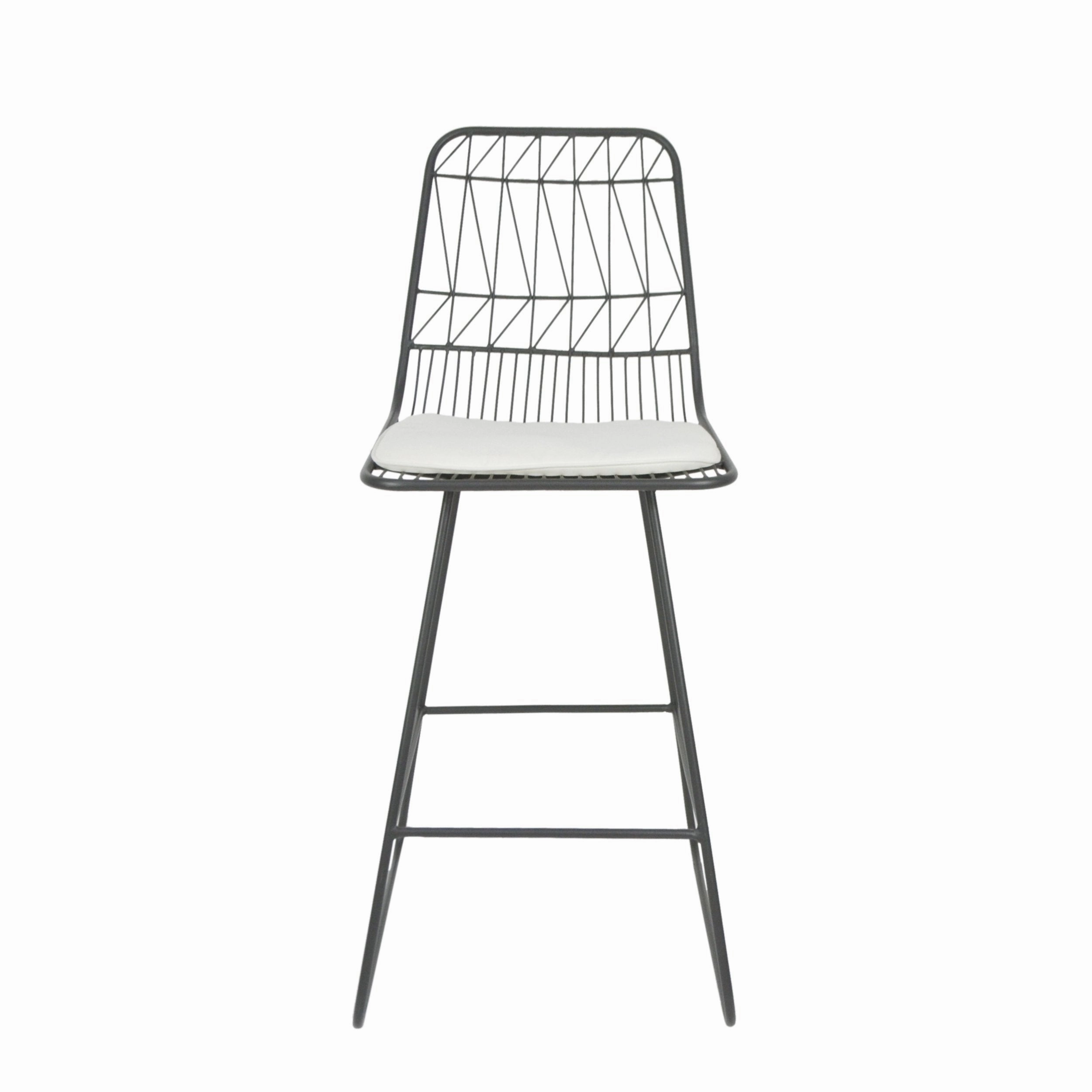 Outdoor 26" Seats Iron Counter Stools with Cushions (Set of 2) - NH895703