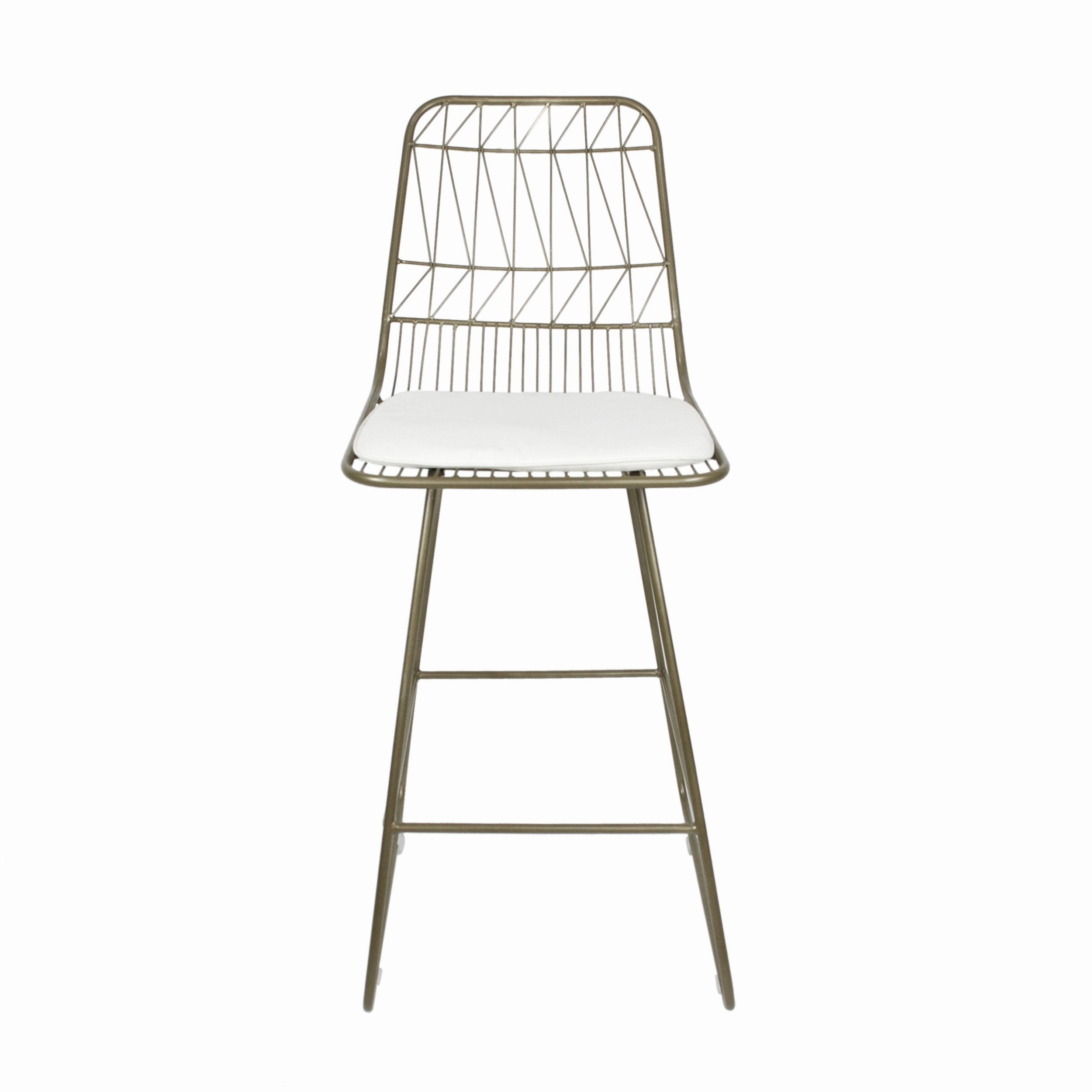 Outdoor 26" Seats Iron Counter Stools with Cushions (Set of 2) - NH895703