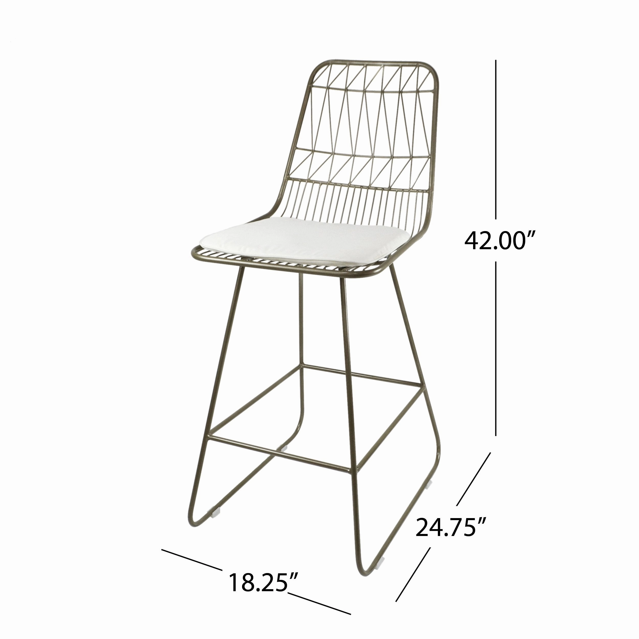Outdoor 26" Seats Iron Counter Stools with Cushions (Set of 4) - NH806703