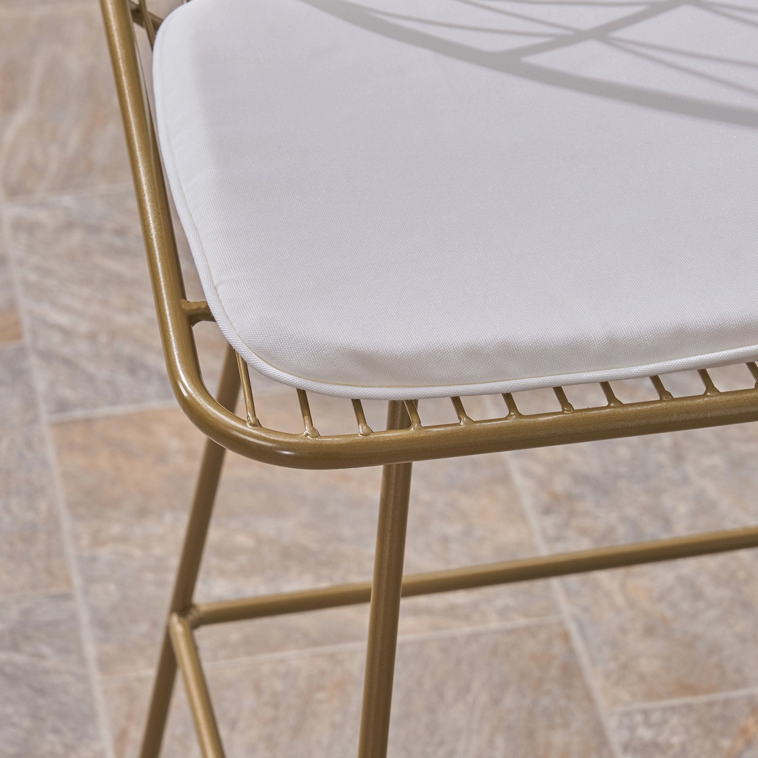 Outdoor 26" Seats Iron Counter Stools with Cushions (Set of 4) - NH806703