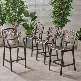 Outdoor 28" Aluminum Barstool (Set of 4), Copper Finish - NH048803 outdoor lounge chair, patio sofa