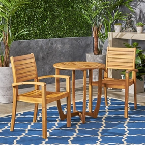 Outdoor 2-Seater Acacia Wood Bistro Set - NH484603 outdoor lounge chair, patio sofa