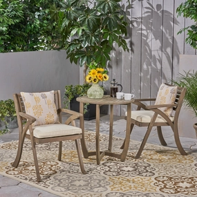 Outdoor 2-Seater Acacia Wood Bistro Set - NH767503 outdoor lounge chair, patio sofa