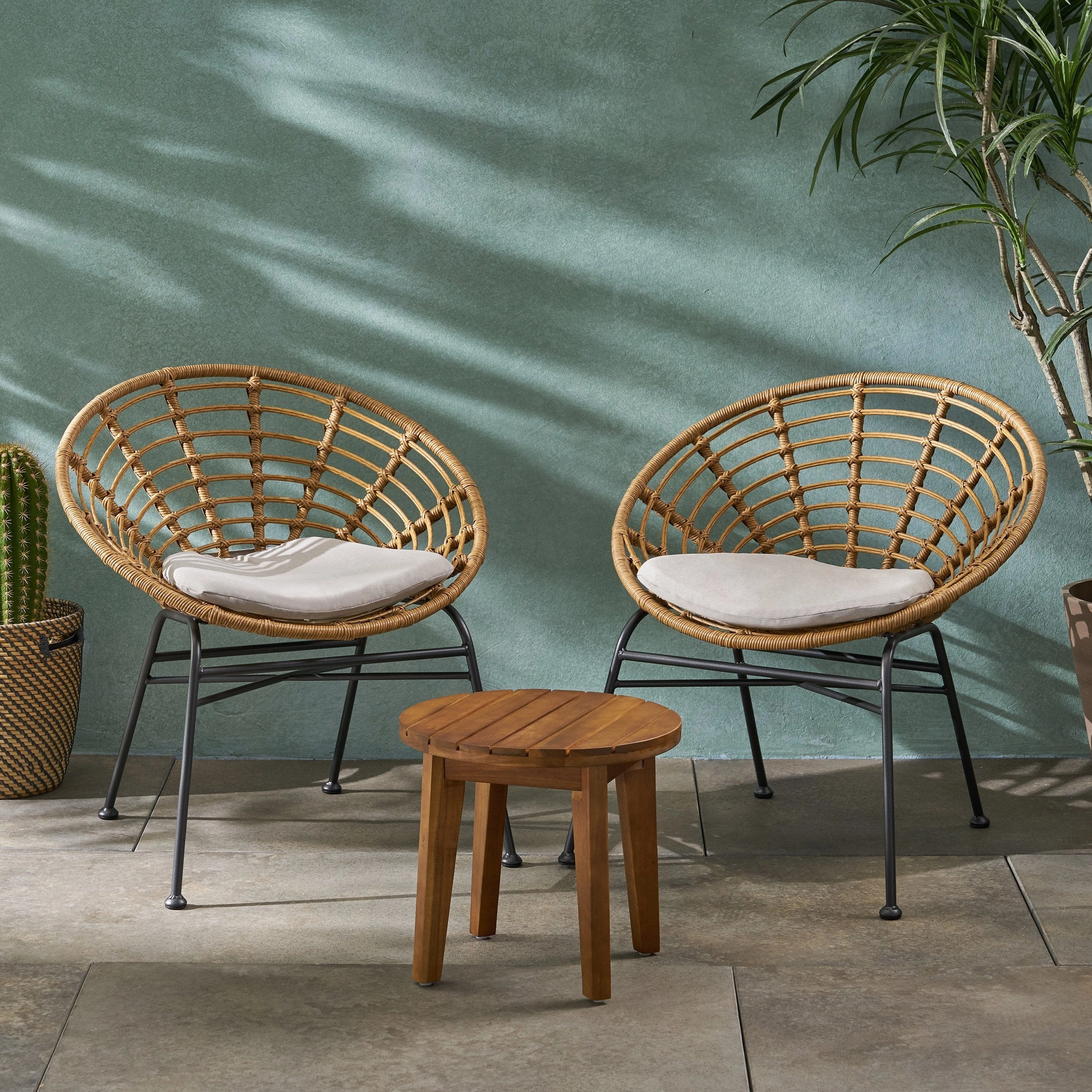 Outdoor 2 Seater Acacia Wood Chat Set - NH380013