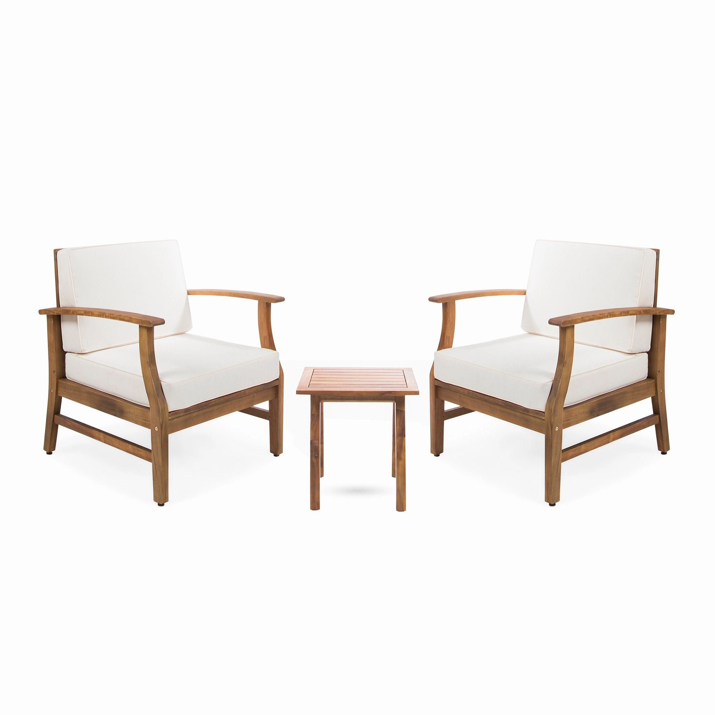 Outdoor 2 Seater Acacia Wood Chat Set with Cushions - NH822203