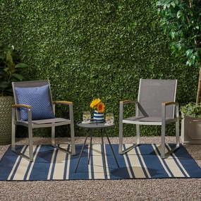 Outdoor 2 Seater Aluminum and Mesh Chat Set - NH655903 outdoor furniture, garden bench