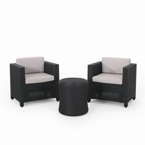 Outdoor 2 Seater Faux Wicker Chat Set with Cushions - NH399213 outdoor furniture, garden bench