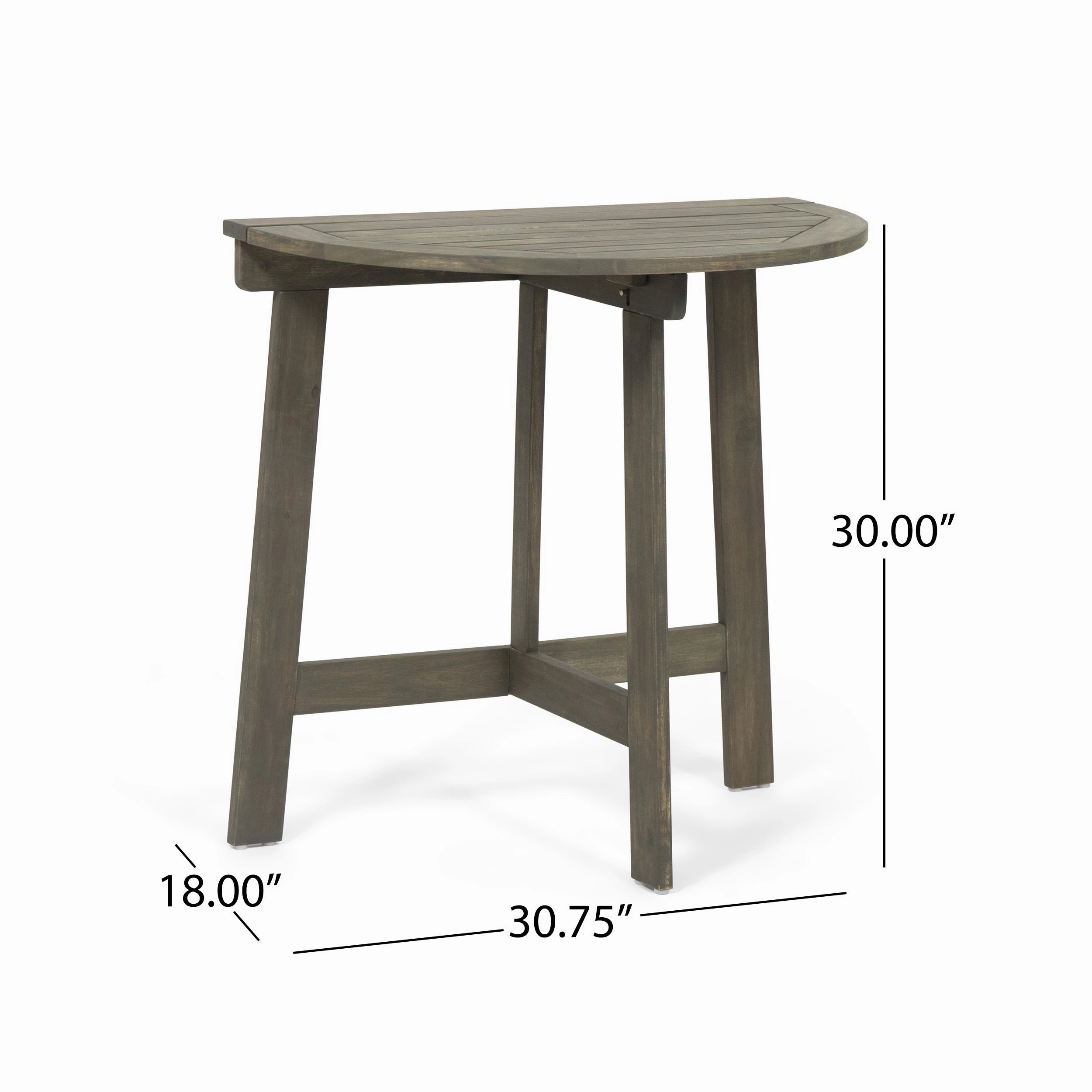 Outdoor 2 Seater Half-Round Acacia Wood Bistro Table Set with Adirondack Chairs - NH028903