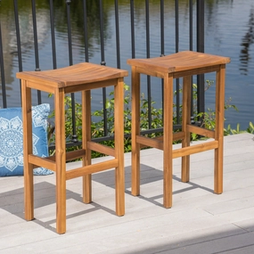 Outdoor 30 Inch Acacia Wood Barstools - NH241403 outdoor lounge chair, patio sofa
