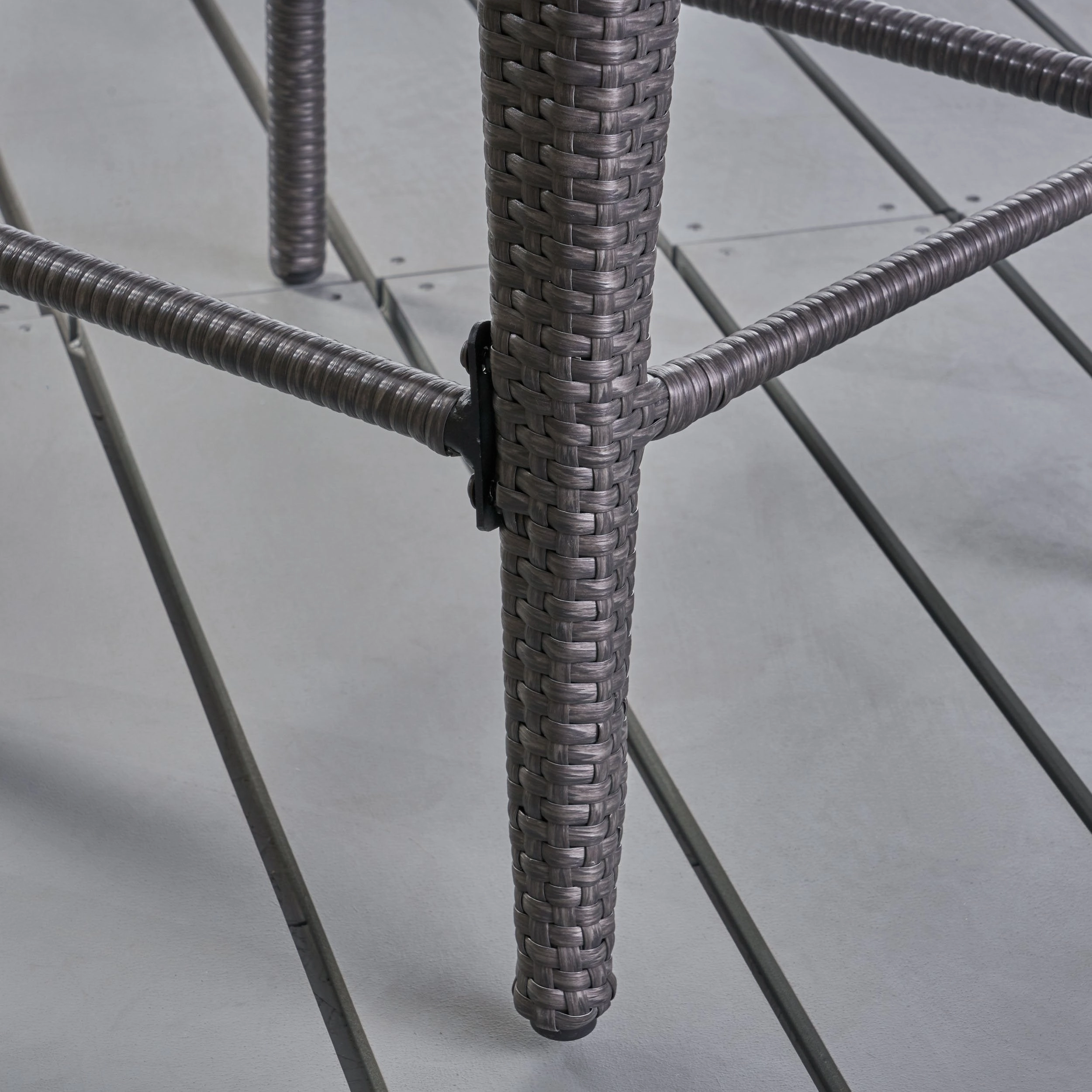 Outdoor 38 Inch Wicker Barstool (Set of 4), Grey - NH594403