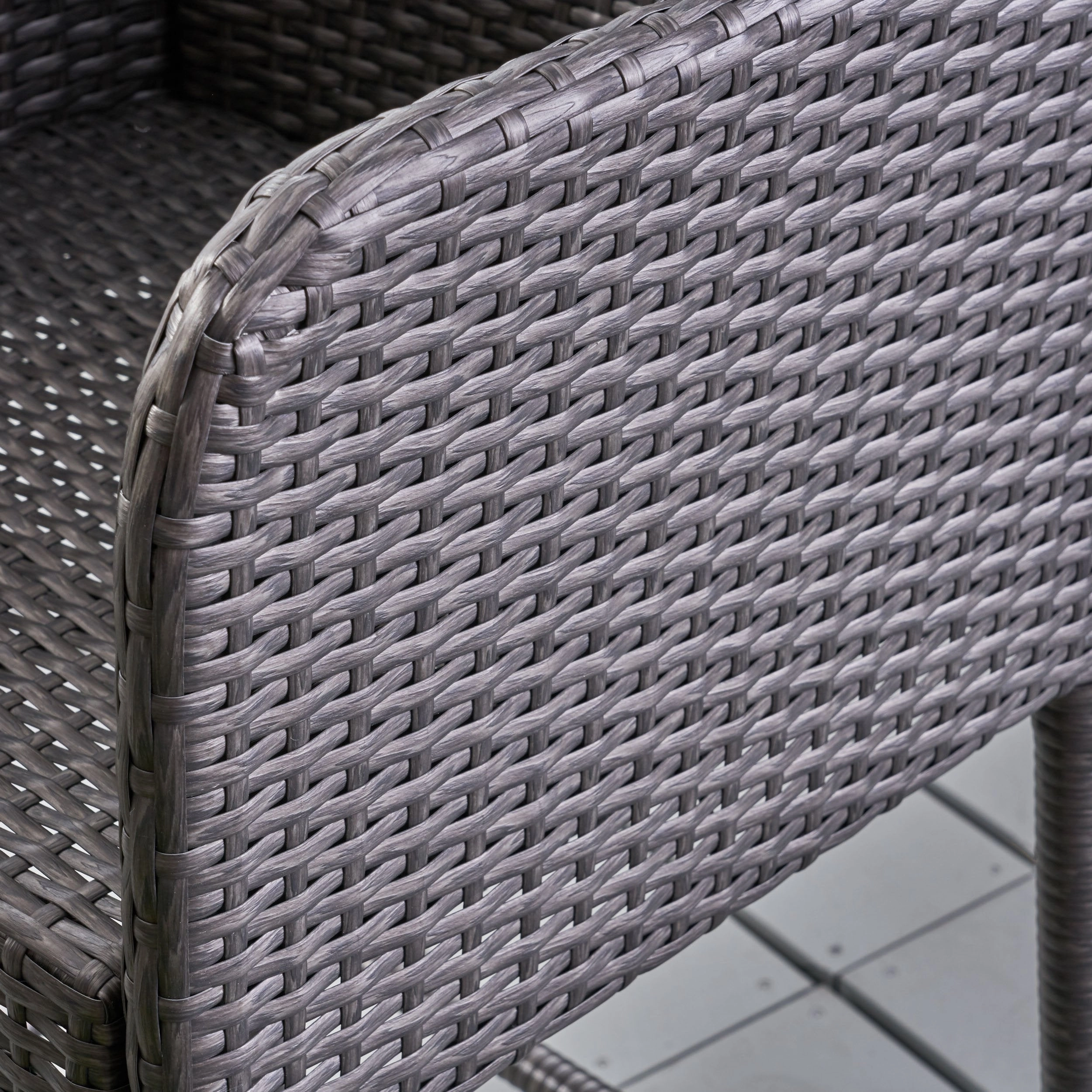 Outdoor 38 Inch Wicker Barstool (Set of 4), Grey - NH594403