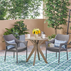 Outdoor 3 Piece Acacia Wood and Wicker Bistro Set - NH630503 outdoor lounge chair, patio sofa