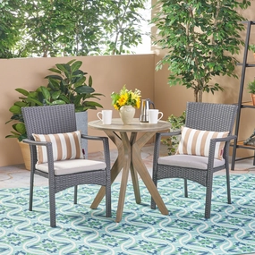 Outdoor 3 Piece Acacia Wood and Wicker Bistro Set - NH730503 outdoor lounge chair, patio sofa