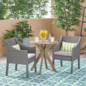 Outdoor 3 Piece Acacia Wood and Wicker Bistro Set - NH930503 outdoor lounge chair, patio sofa