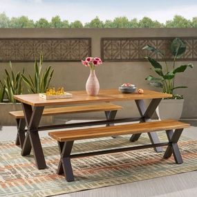 Outdoor 3-piece Acacia Wood Dining Set - NH431692 outdoor lounge chair, patio sofa