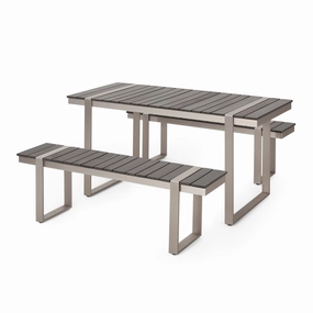 Outdoor 3 Piece Aluminum Picnic Set - NH127313 outdoor lounge chair, patio sofa