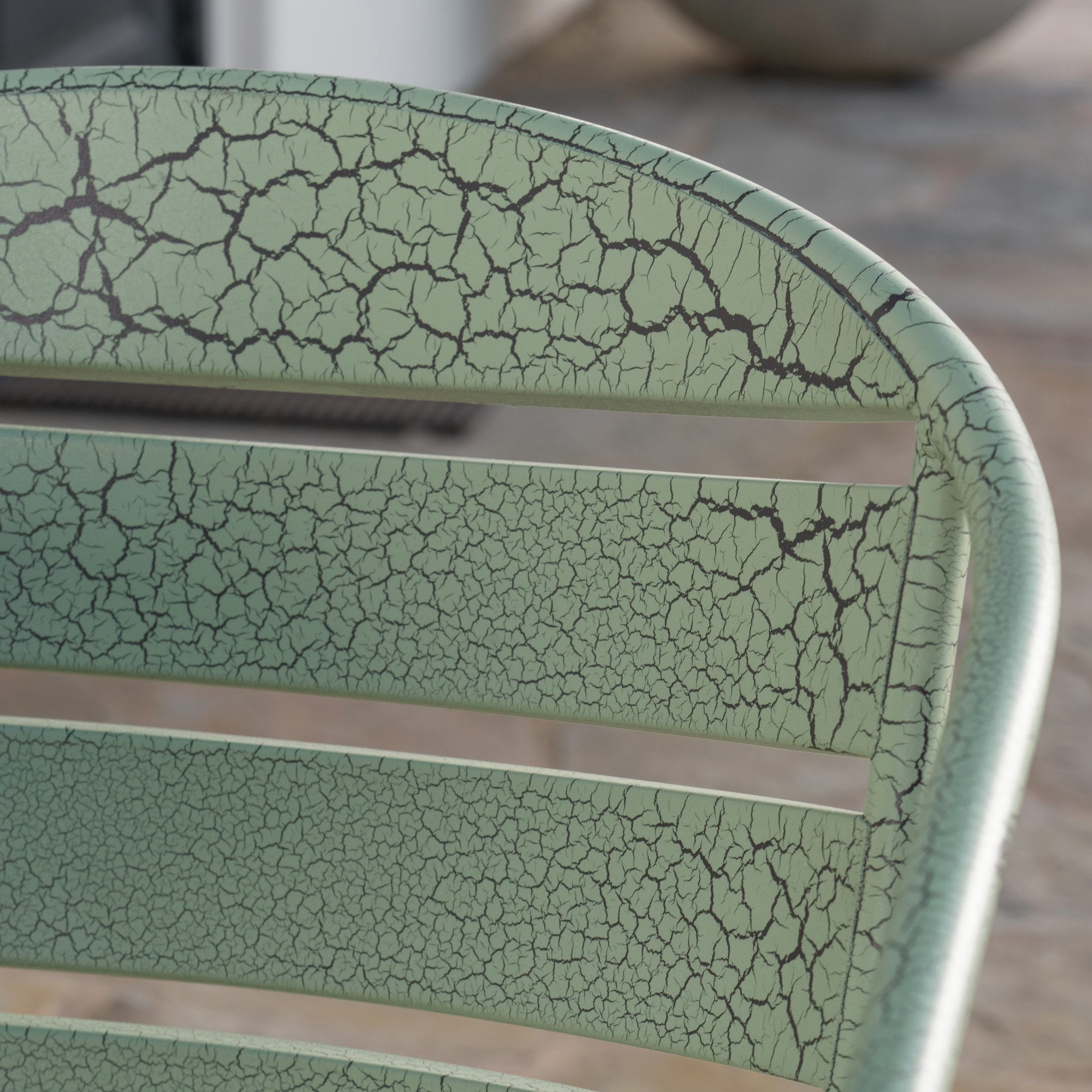 Outdoor 3 Piece Crackle Finished Iron Bistro Set - NH953303
