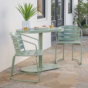 Outdoor 3 Piece Crackle Finished Iron Bistro Set - NH953303 outdoor lounge chair, patio sofa