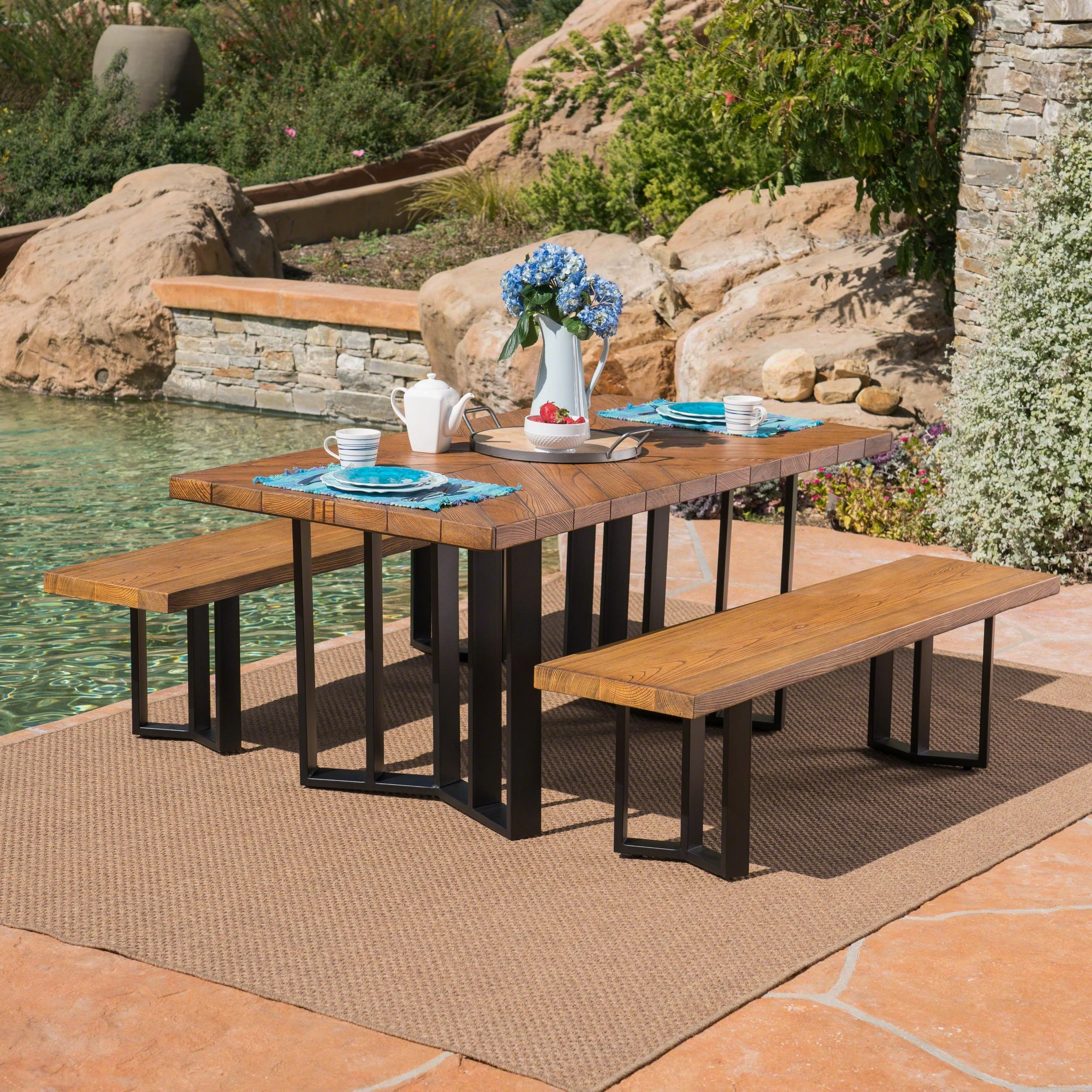Outdoor 3 Piece Light Weight Concrete Picnic Set - NH501403 outdoor lounge chair, patio sofa