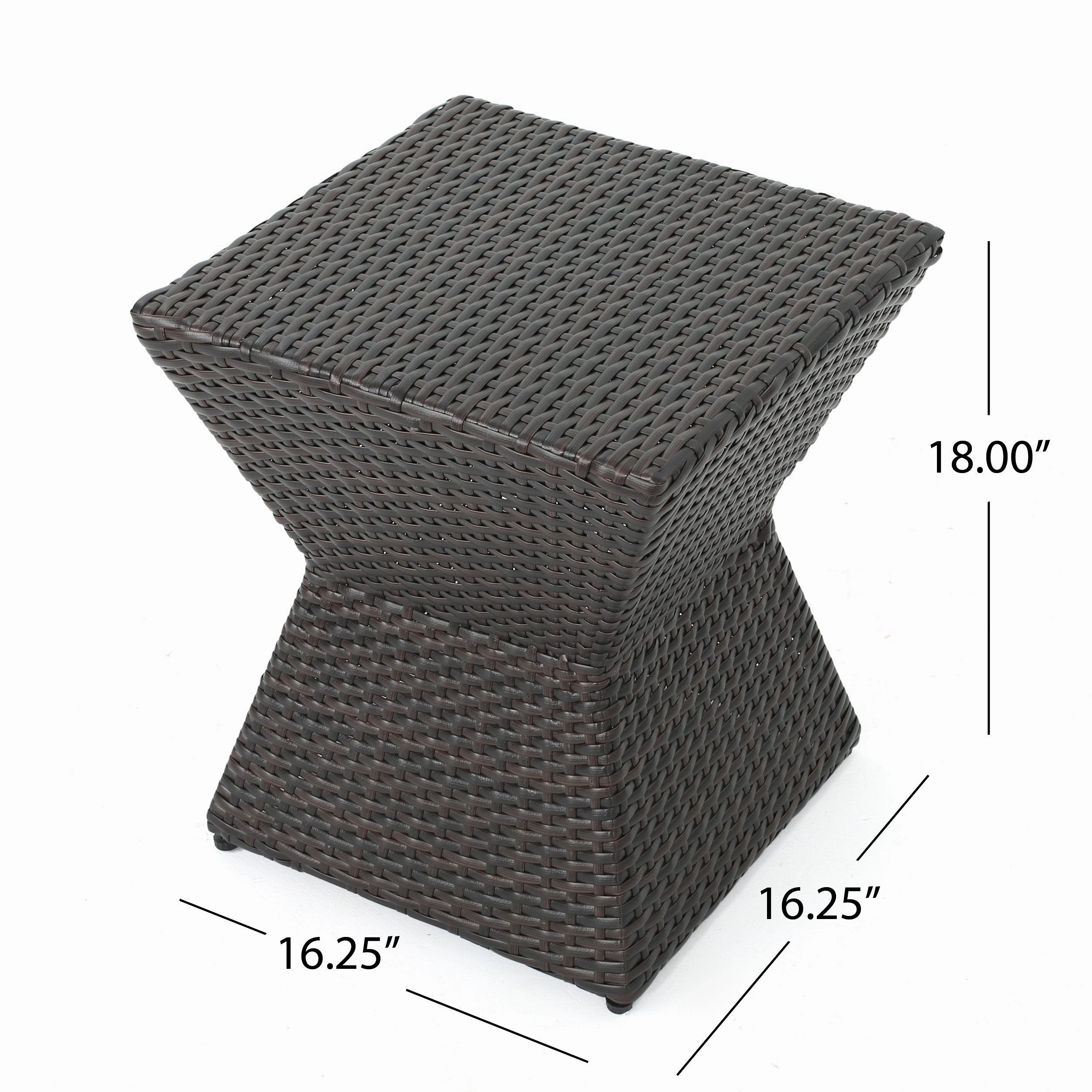 Outdoor 3 Piece Multi-Brown Wicker Chat Set with Stacking Chairs - NH574103
