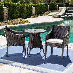 Outdoor 3 Piece Multi-brown Wicker Round Dining Set - NH823203 outdoor lounge chair, patio sofa