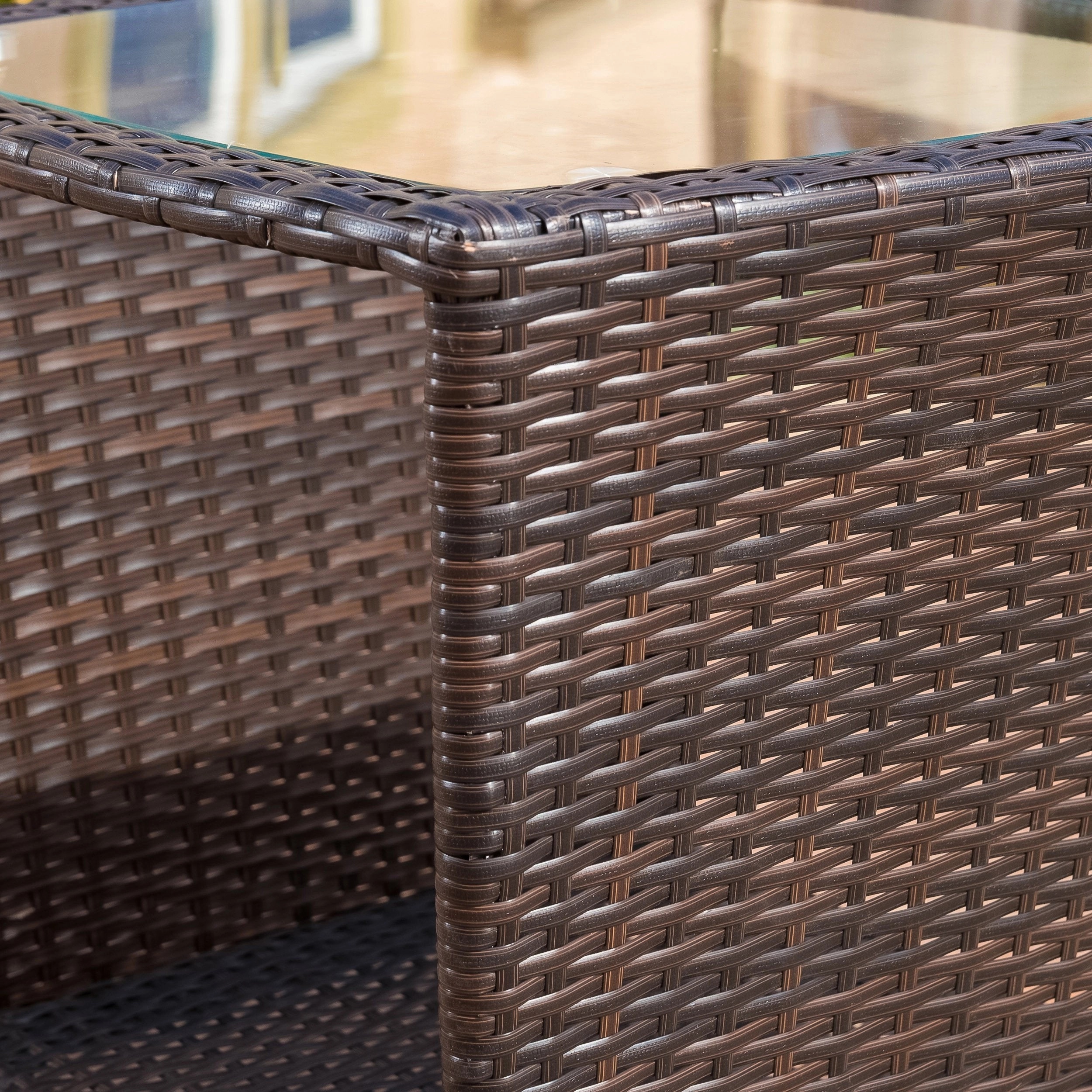 Outdoor 3 Piece Multi-brown Wicker Stacking Chair Chat Set - NH839003