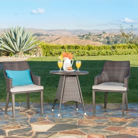 Outdoor 3 Piece Multibrown Wicker Round Bistro Set - NH174203 outdoor lounge chair, patio sofa