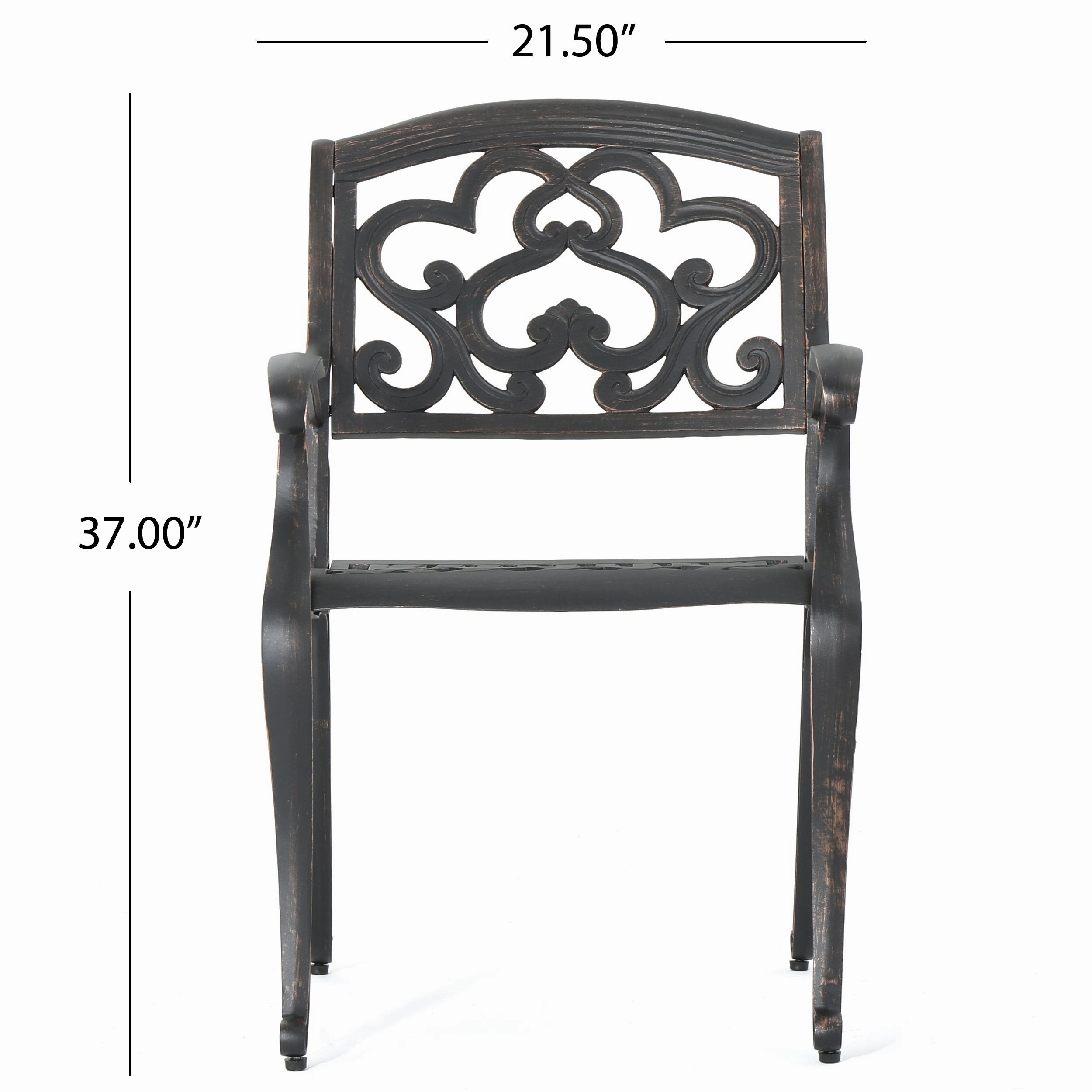 Outdoor 3 Piece Patina Copper Finish Cast Aluminum Bistro Set - NH776003
