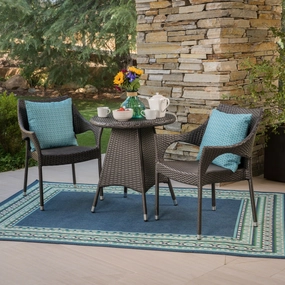 Outdoor 3 Piece Wicker Bistro Set, Grey - NH917403 outdoor lounge chair, patio sofa