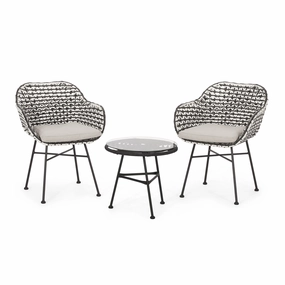 Outdoor 3 Piece Wicker Chat Set - NH007313 outdoor furniture, garden bench