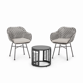 Outdoor 3 Piece Wicker Chat Set - NH107313 outdoor furniture, garden bench