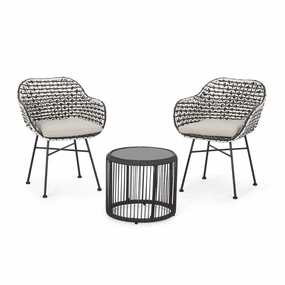 Outdoor 3 Piece Wicker Chat Set - NH207313 outdoor furniture, garden bench
