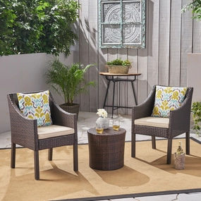 Outdoor 3 Piece Wicker Chat Set - NH647403 outdoor furniture, garden bench