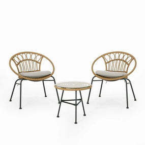 Outdoor 3 Piece Wicker Chat Set - NH696313 outdoor furniture, garden bench