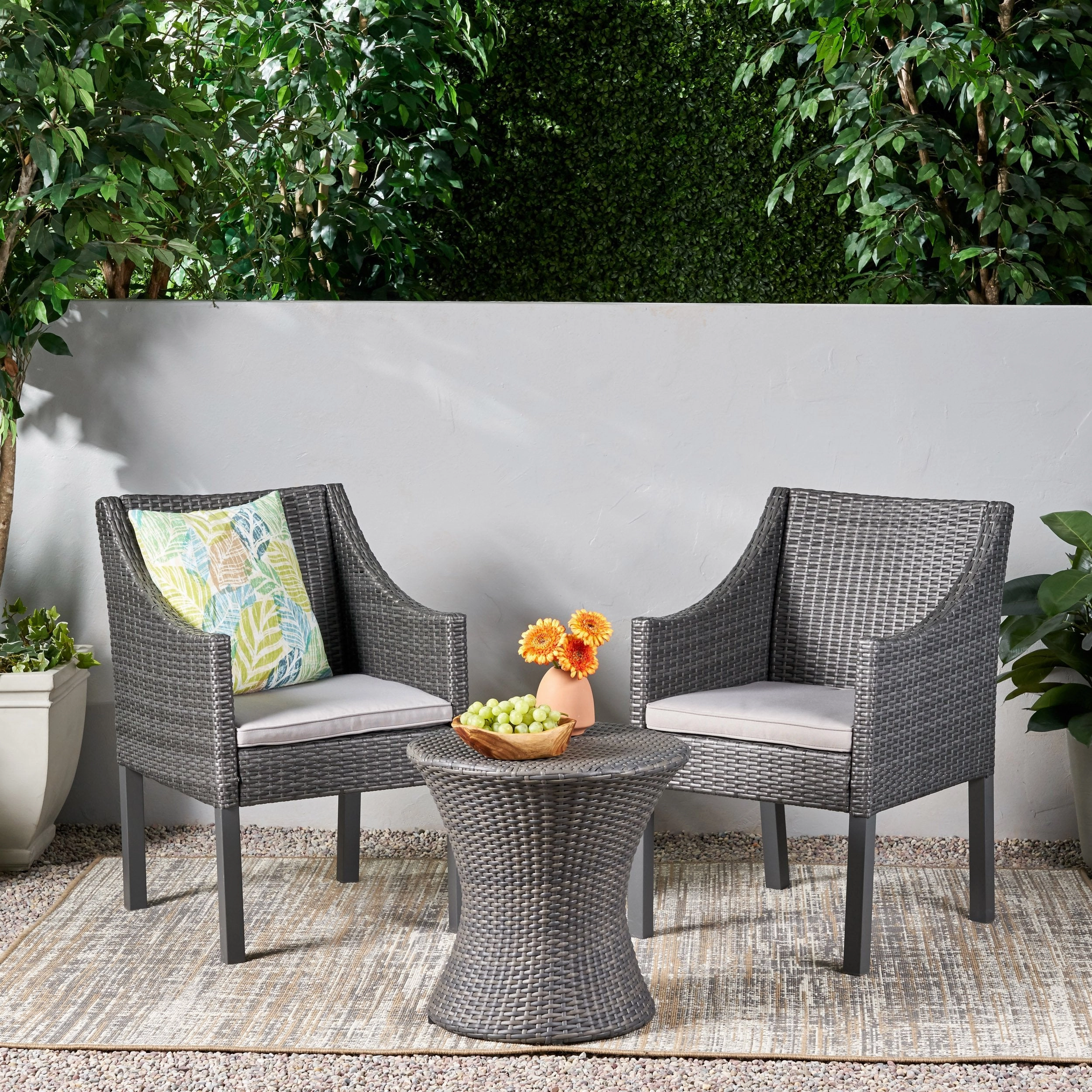 Outdoor 3 Piece Wicker Chat Set - NH747403 outdoor furniture, garden bench