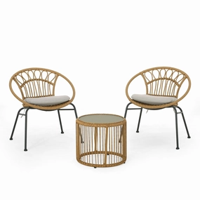 Outdoor 3 Piece Wicker Chat Set - NH796313 outdoor furniture, garden bench